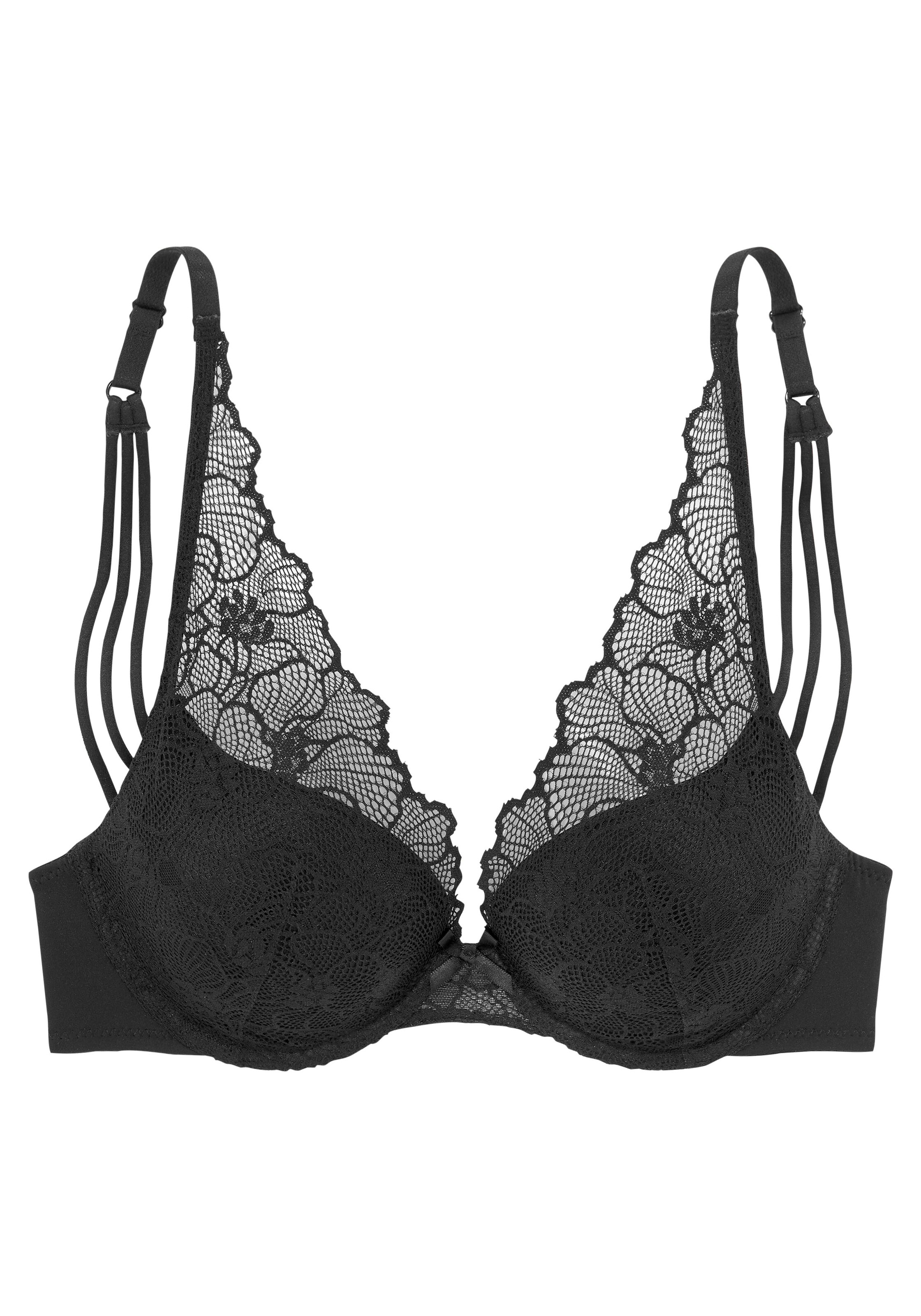 PETITE FLEUR GOLD Bra in Black: front