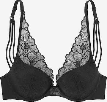 Soutien-gorge PETITE FLEUR GOLD en noir : devant