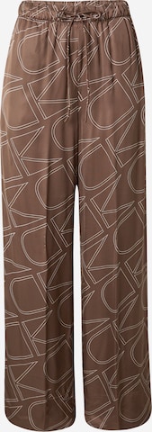 Calvin Klein Široke hlačnice Hlače | rjava barva: sprednja stran
