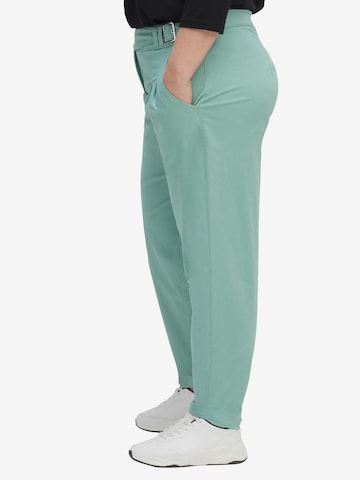 SHEEGO Tapered Pleat-Front Pants in Green