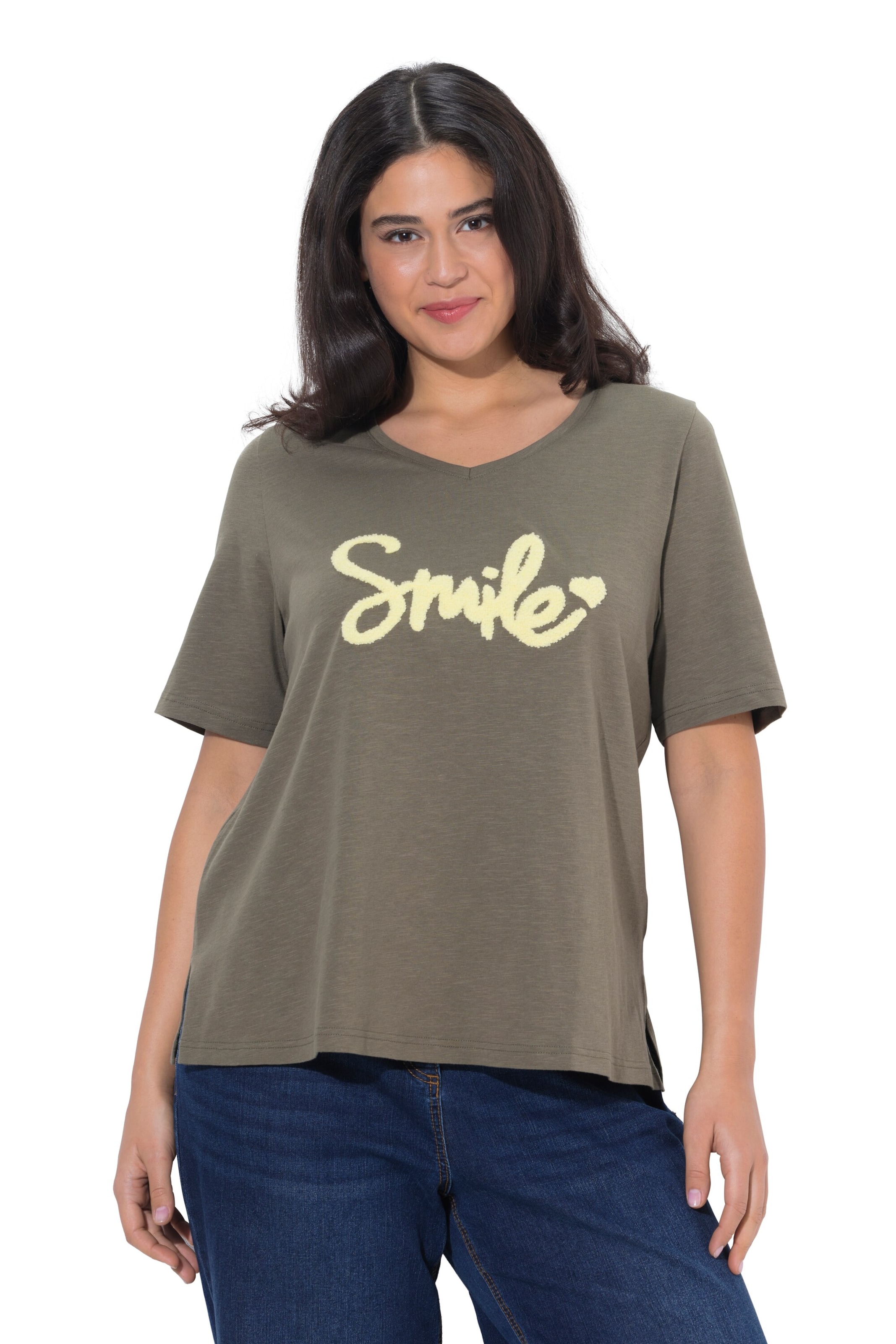 Ulla Popken Shirt in Groen: voorkant