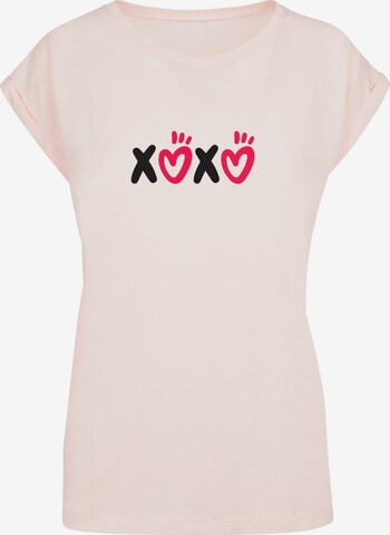 Merchcode T-Shirt 'Valentines Day - XOXO' in Pink: predná strana