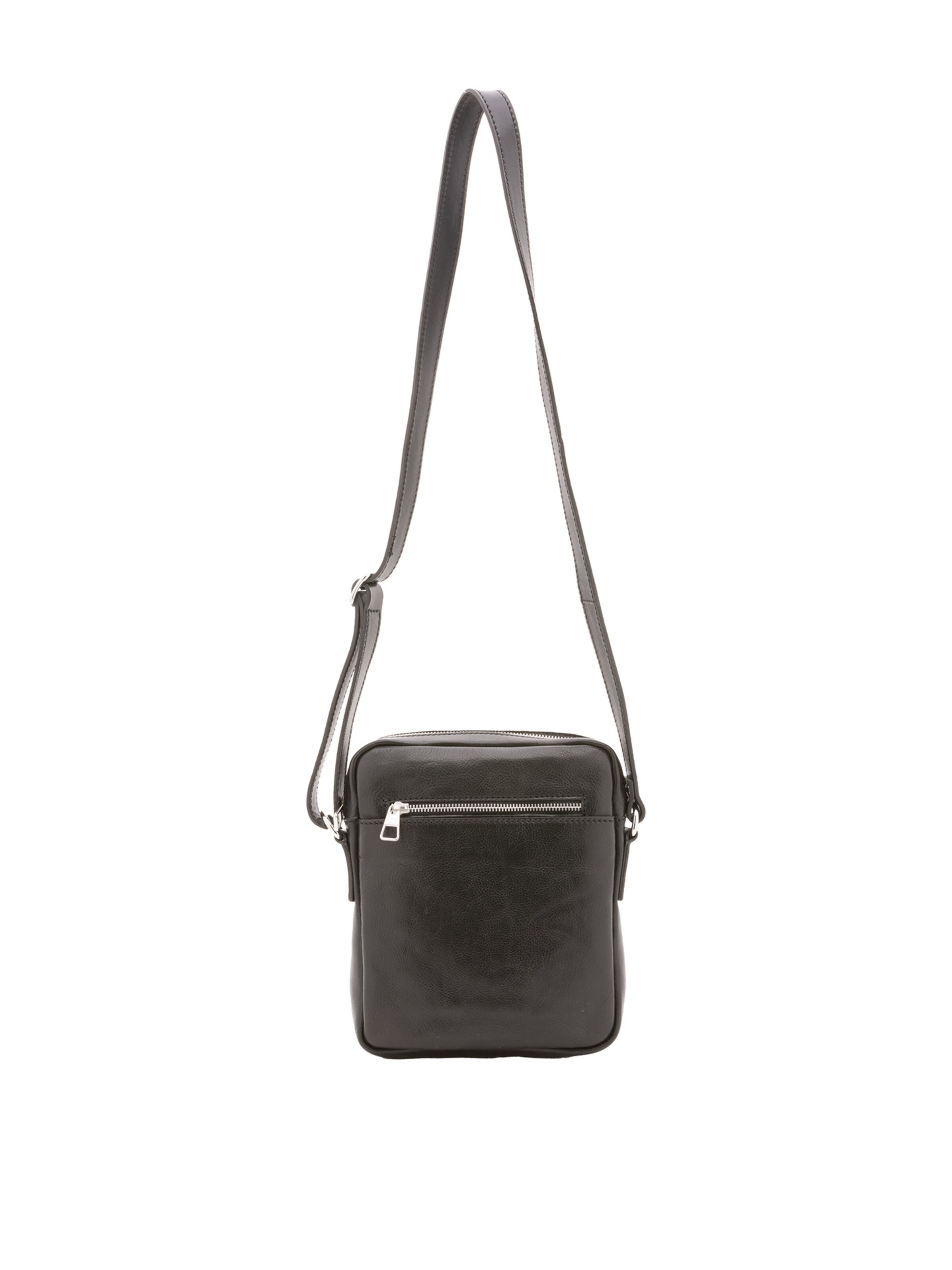 Borsa a tracolla 'Borsa a tracolla uomo vera pelle con zip - Made in Italy' di Alessia Firenze in nero: frontale