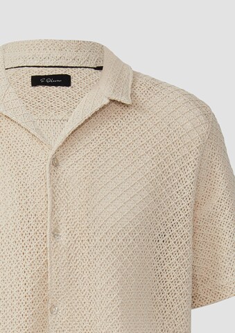 s.Oliver BLACK LABEL Comfort fit Button Up Shirt in Beige