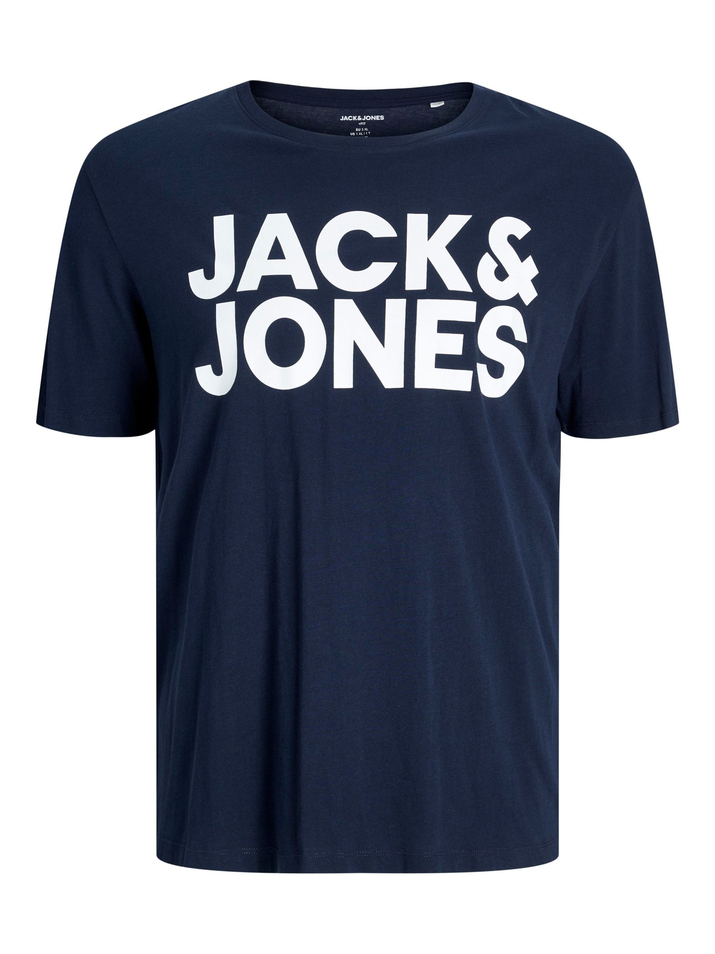 Jack & Jones Plus Tričko 'JJECorp' – modrá: přední strana
