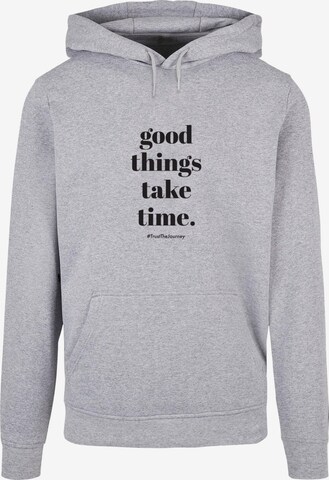 Felpa 'Good Things Take Time' di Merchcode in grigio: frontale