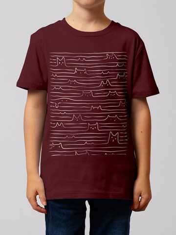 watabout.kids Shirt 'Doodle Cats' in Red: front