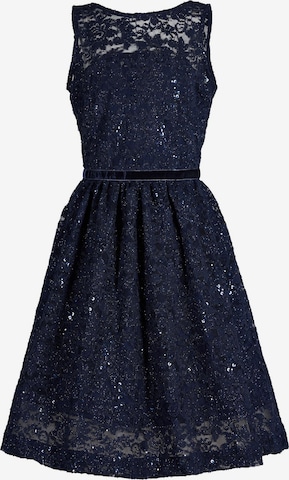 La V Jurk 'La V elegante kant jurk' in Blauw: voorkant