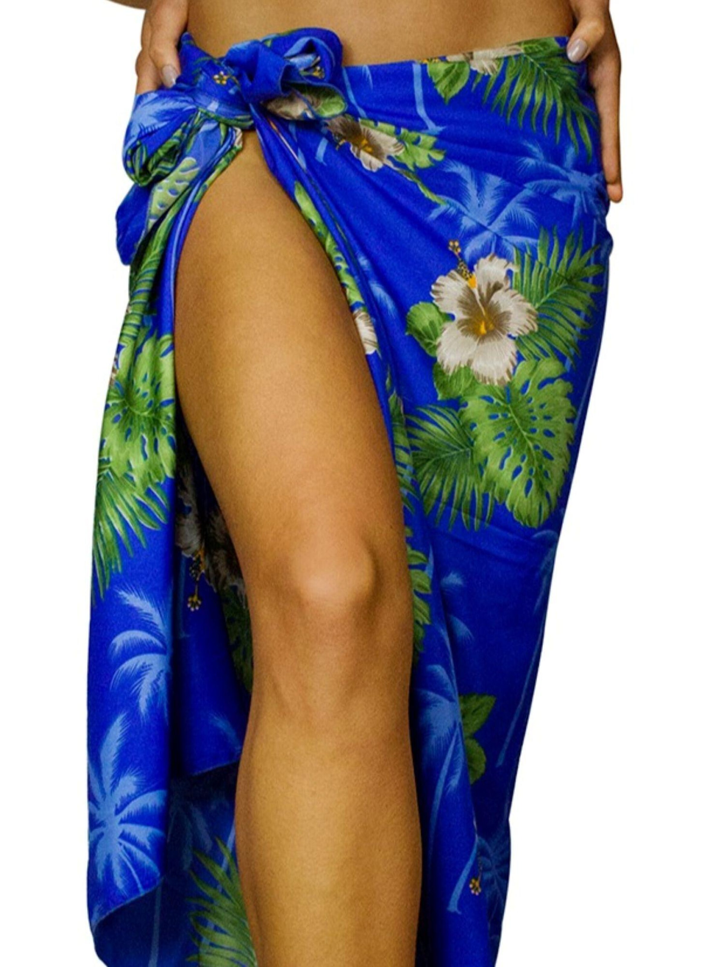 King Kameha Wrap 'Small Flower' in Blue