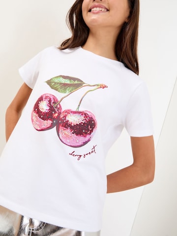 Lipsy Shirt 'Disco Cherry' in Wit