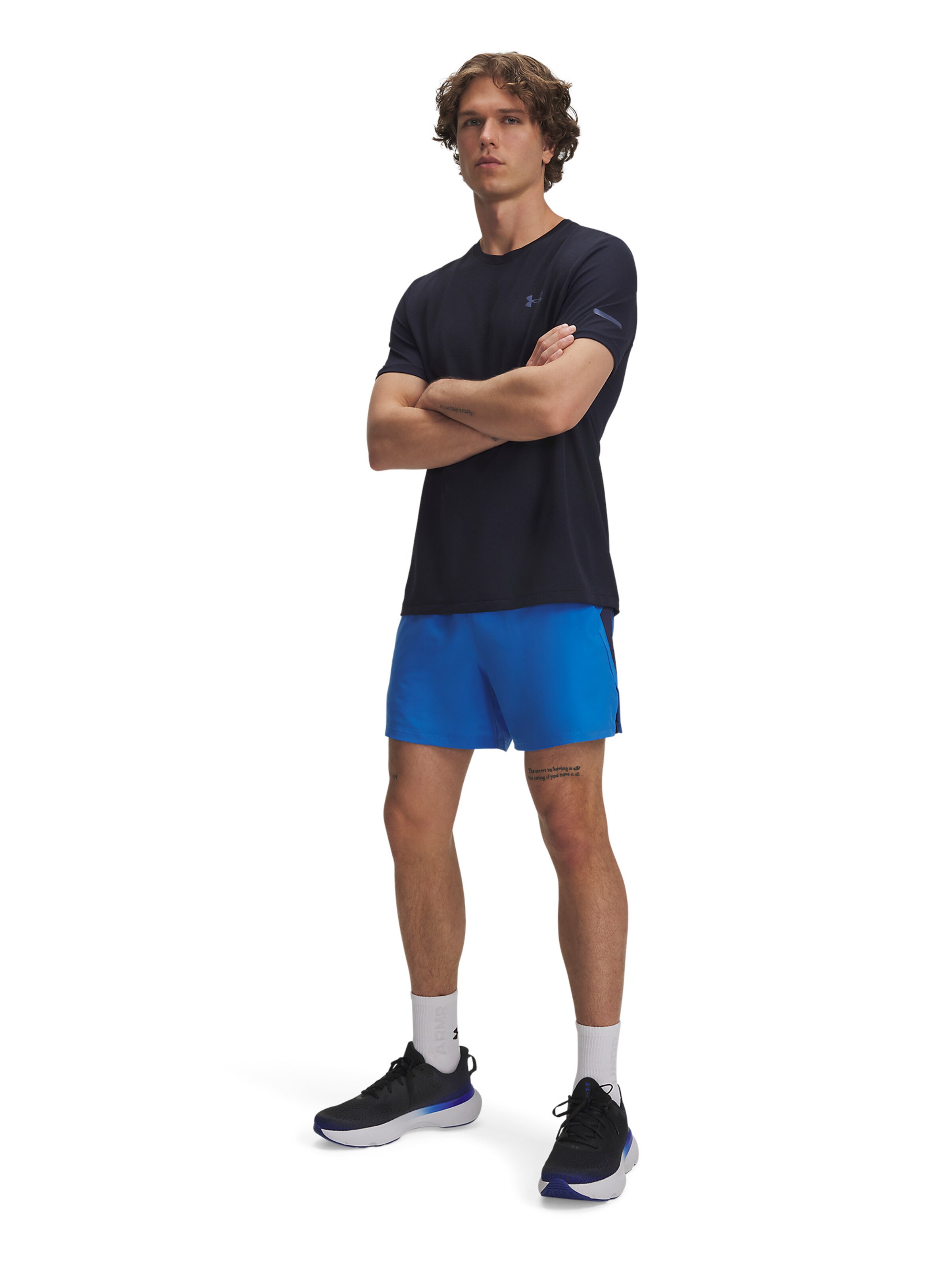 UNDER ARMOUR Regular Sportbroek 'Launch 5' in Blauw: voorkant