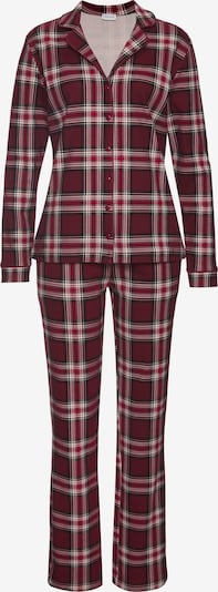 LASCANA Pidžama u crvena / tamno crvena / crna / bijela, Pregled proizvoda