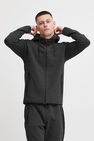 !Solid Zip-Up Hoodie 'Sdvidit' in Black: front