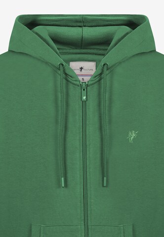 DENIM CULTURE Zip-Up Hoodie 'PEDRO' in Green