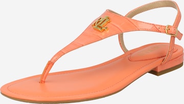 Lauren Ralph Lauren - Sandalias de dedo en naranja: frente