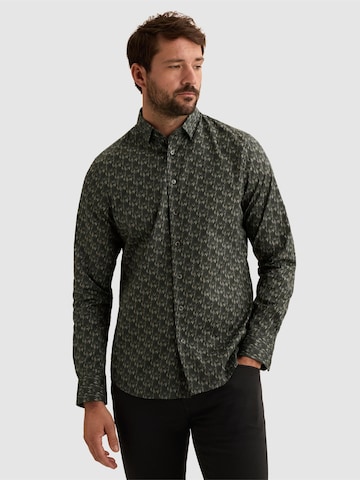 Chemise 'Shirt with allover print and stretch' VANGUARD en gris : devant