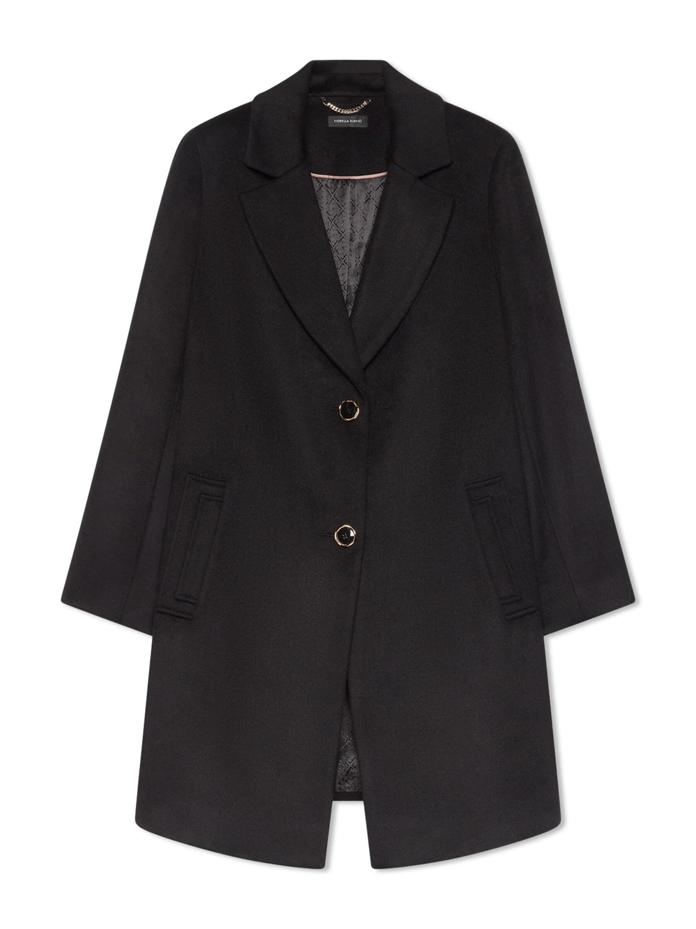Cappotto di mezza stagione di Fiorella Rubino in nero: frontale