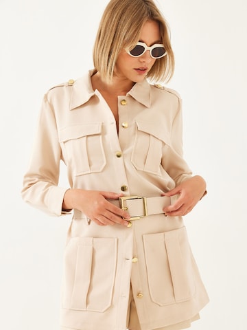 Cappotto di mezza stagione di Bianco Lucci in beige: frontale