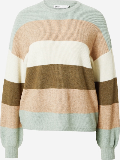 Megztinis 'Atia' iš ONLY, spalva – alyvuogių spalva / mėtų spalva / pastelinė oranžinė / natūrali balta, Prekių apžvalga