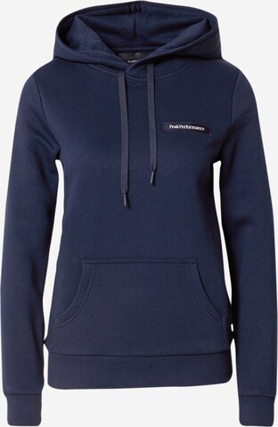 PEAK PERFORMANCE Sportief sweatshirt in Blauw: voorkant