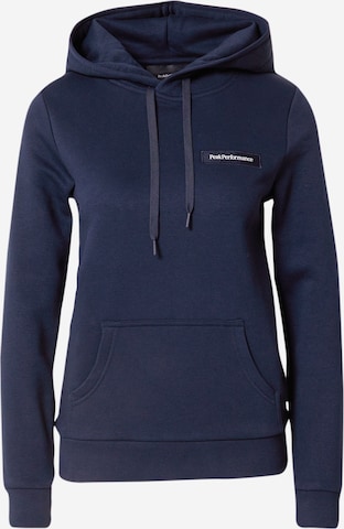 Sweat de sport PEAK PERFORMANCE en bleu : devant