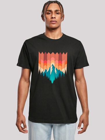 F4NT4STIC Shirt ' Berg Sonnenuntergang' in Black: front