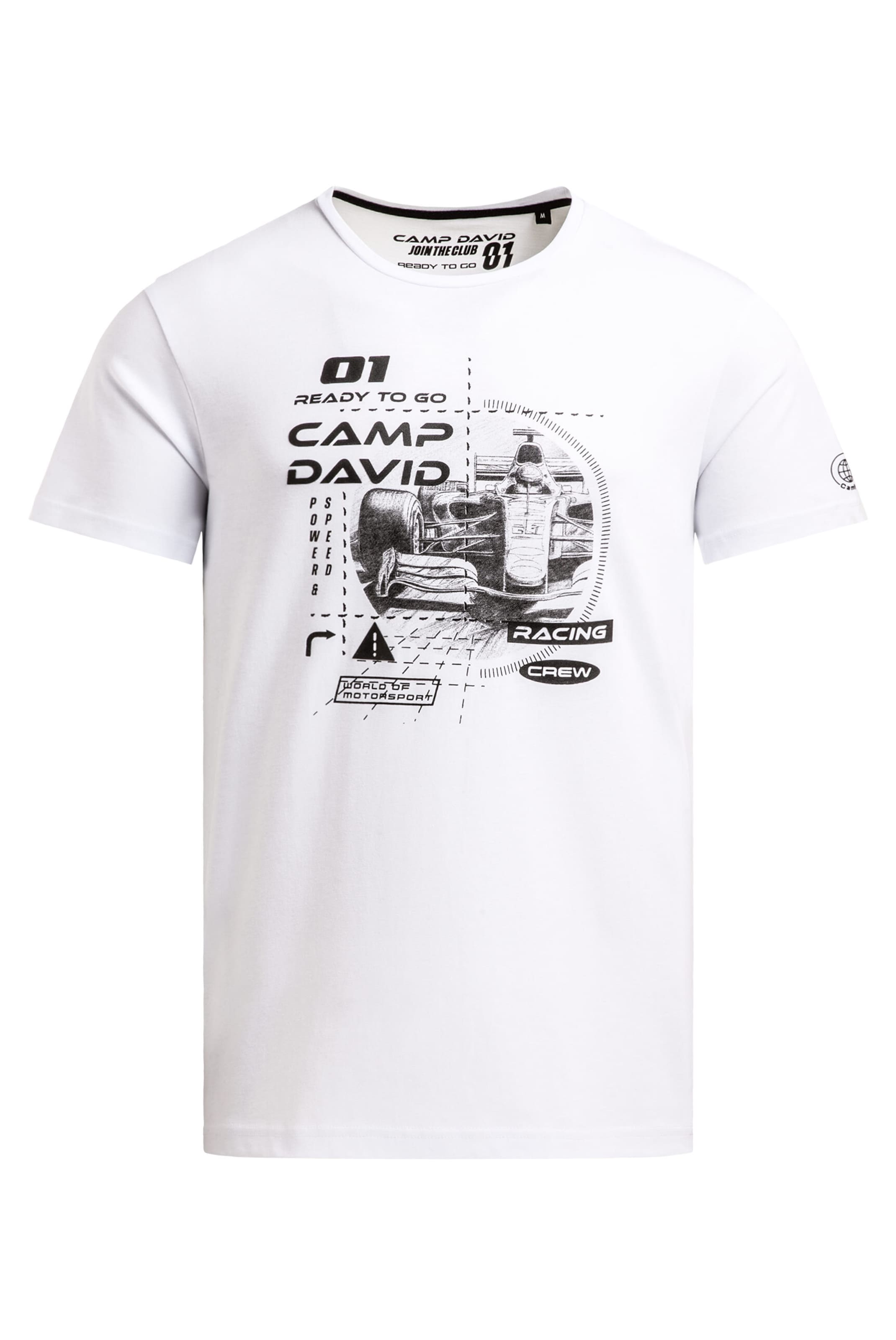 CAMP DAVID Shirt in White: front