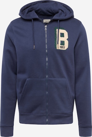 BLEND Zip-Up Hoodie in Blue: front