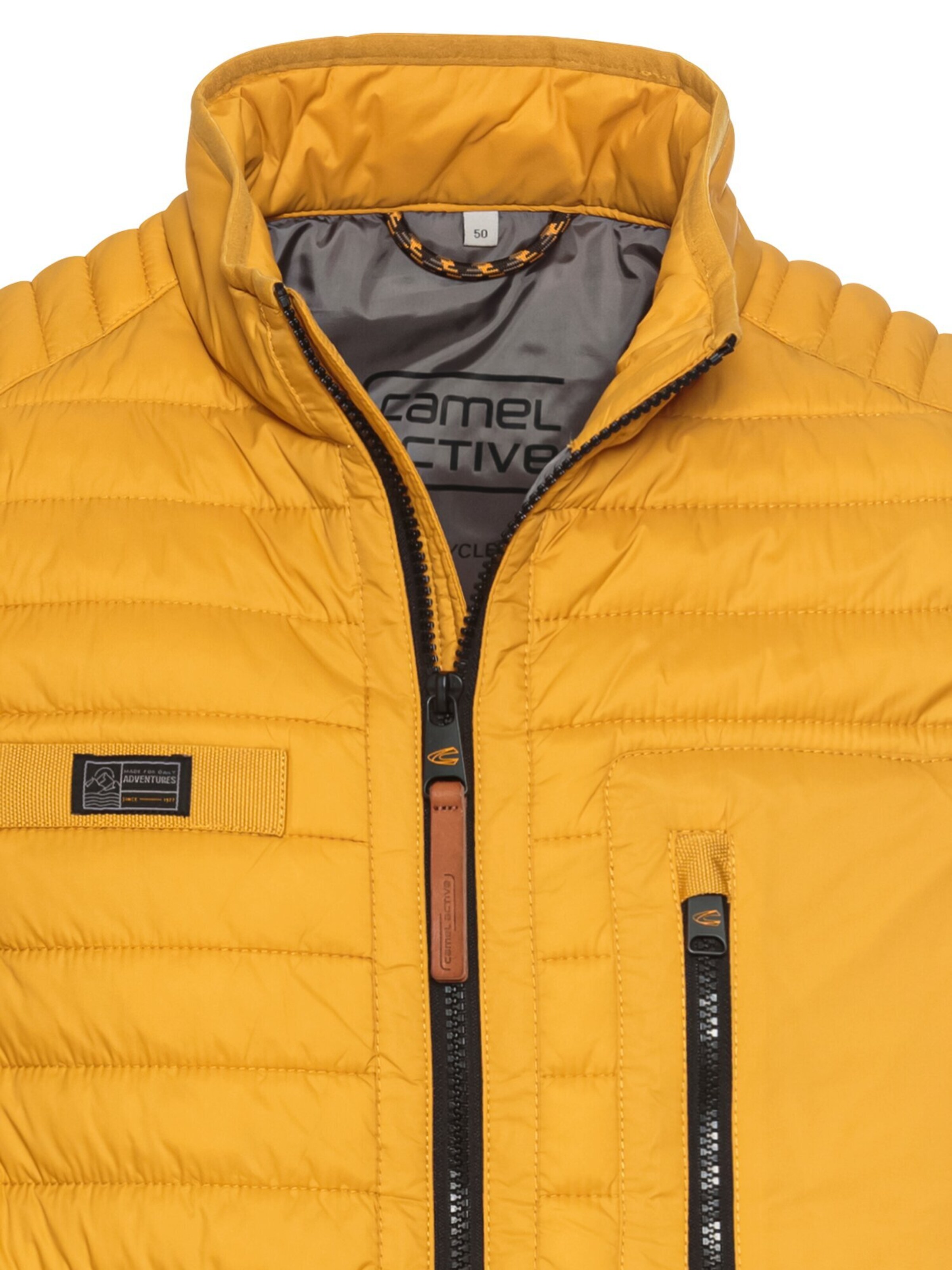 CAMEL ACTIVE Steppweste mit Reißverschlusstasche in Gelb