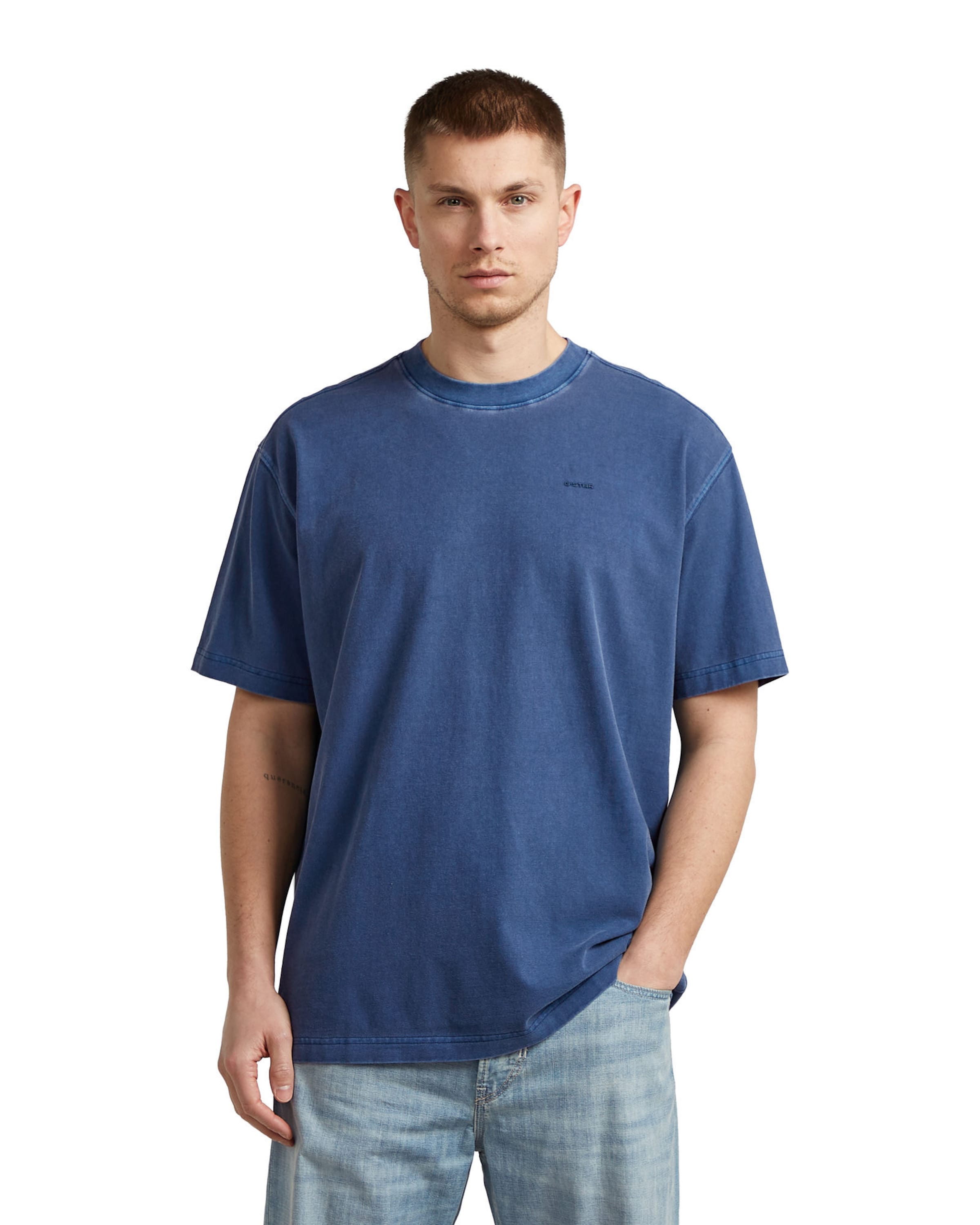 G-STAR Shirt 'Relaxed Base T-Shirt' in Blauw: voorkant
