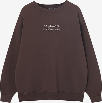 Sweat-shirt Pull&Bear en marron : devant