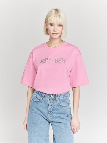 ABOUT YOU x StayKid Футболка 'Hex Hex Sparkle' в Ярко-розовый: спереди