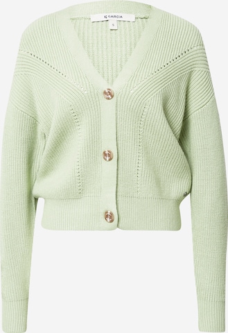 GARCIA Knit Cardigan in Green: front