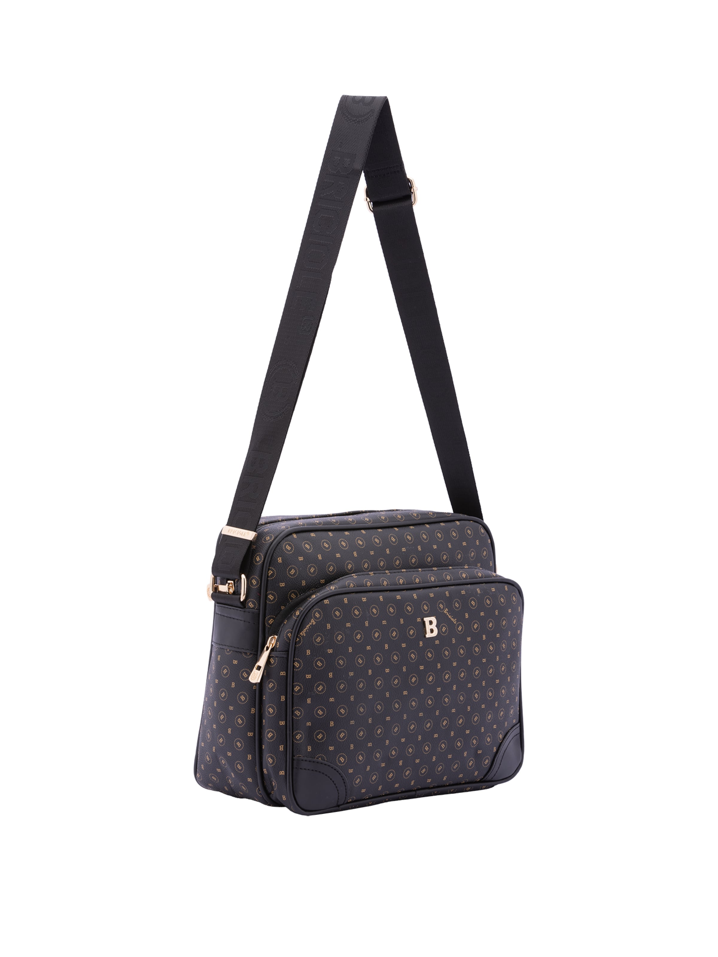 Borsa a tracolla di Briciole in nero: frontale