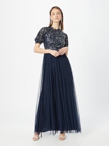 Maya Deluxe Evening Dress in Blue: front