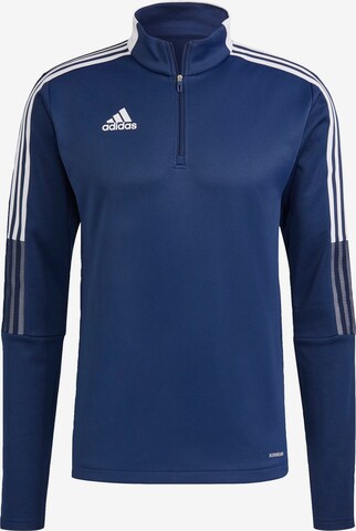 Felpa sportiva 'Tiro 21' di ADIDAS SPORTSWEAR in blu: frontale