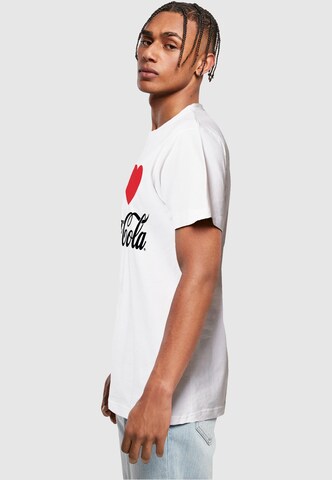 Merchcode Shirt 'Coca Cola I Love Coke' in White