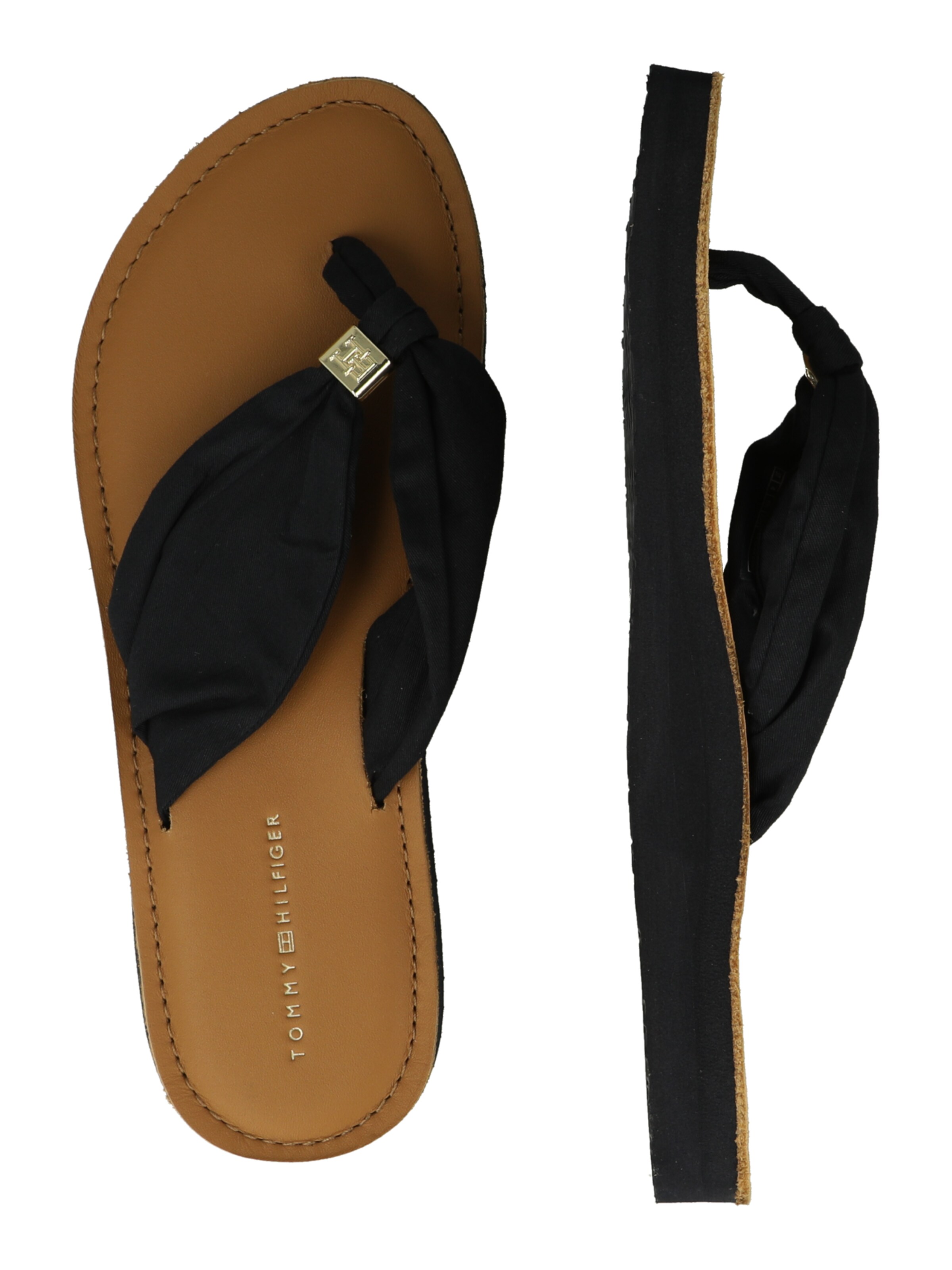 TOMMY HILFIGER Zehentrenner 'Elevated Monogram Plaque' in Blau