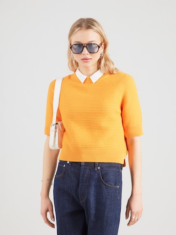 FRENCH CONNECTION Pullover 'MOZART SHORT SLV JUMPER' i orange: forside