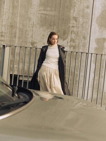 BIBI SAKALIEVA Between-seasons coat 'Black Long Hooded Trench Coat' in Black