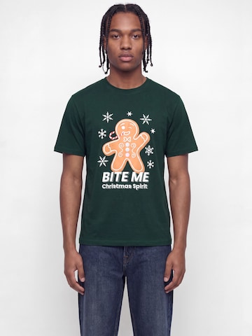 JACK & JONES Shirt 'JJXMAS FUN' in Groen: voorkant