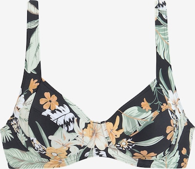 SUNSEEKER Bikini gornji dio u žad / pastelno zelena / svijetlonarančasta / crna, Pregled proizvoda