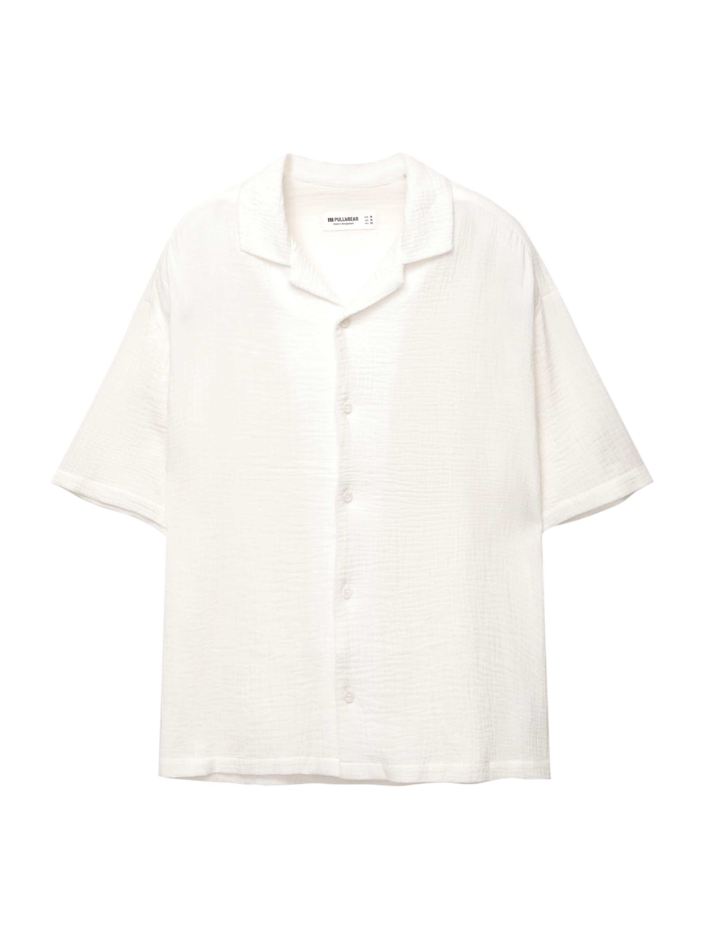 Pull&Bear Comfort fit Srajca | bela barva: sprednja stran