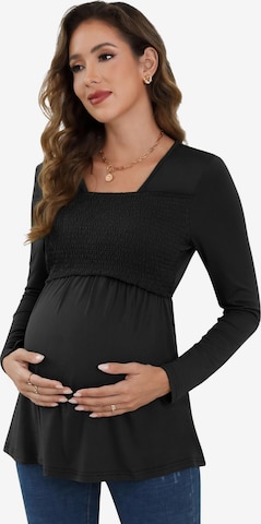 Yesfashion Bluse in Schwarz: Vorderseite