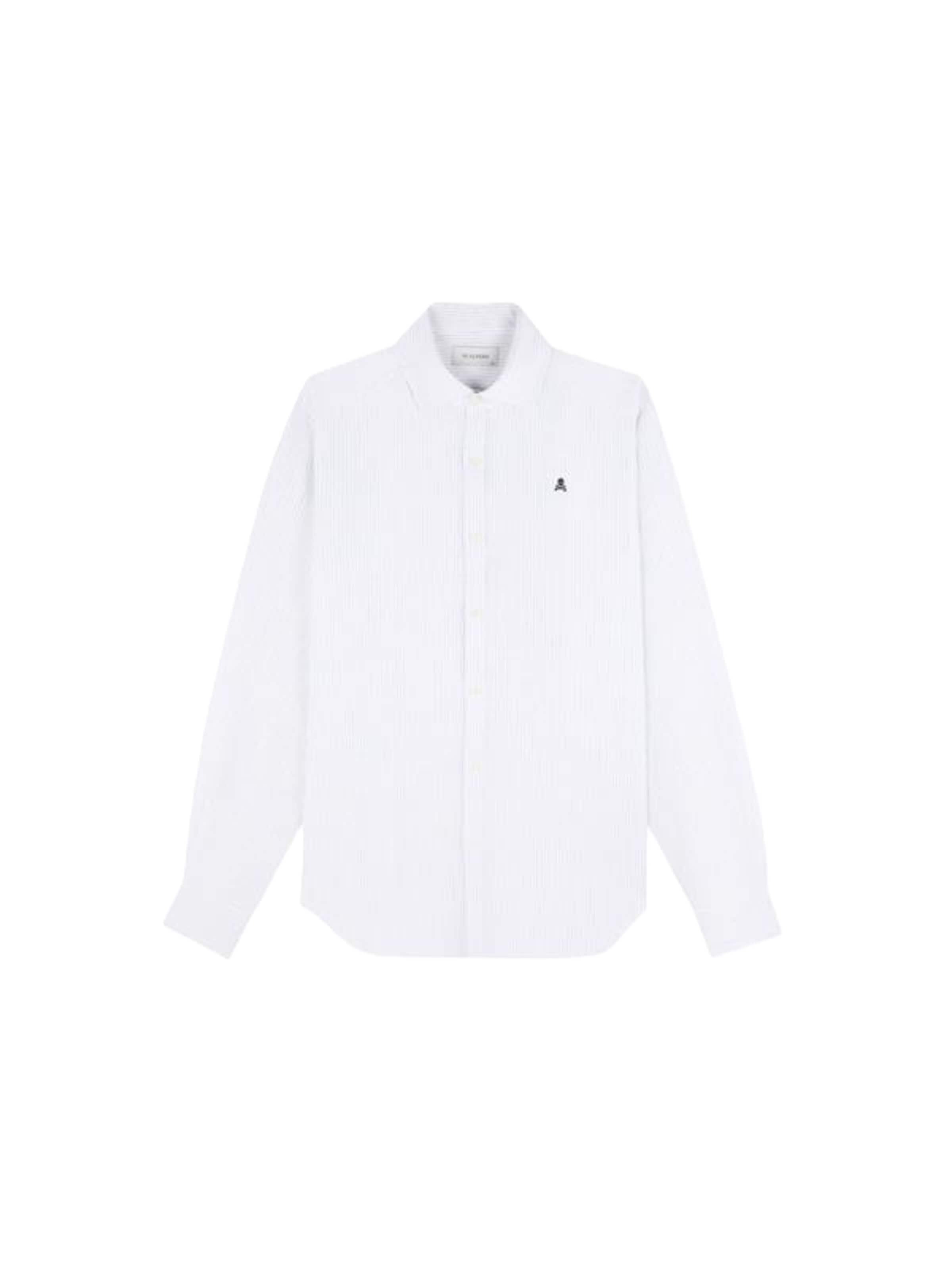 Scalpers Regular Fit Fancy Linen Shirt ' ' in Weiß: Vorderseite