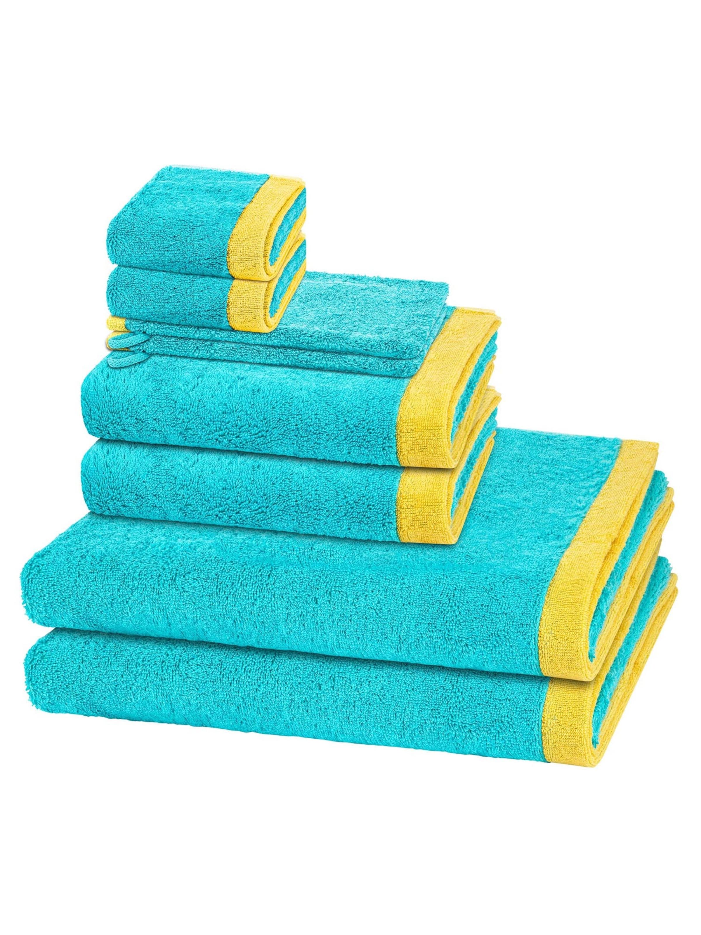 Cawö Handtuch 'Lifestyle Splash'‌‌‌‌ in Blau: Vorderseite