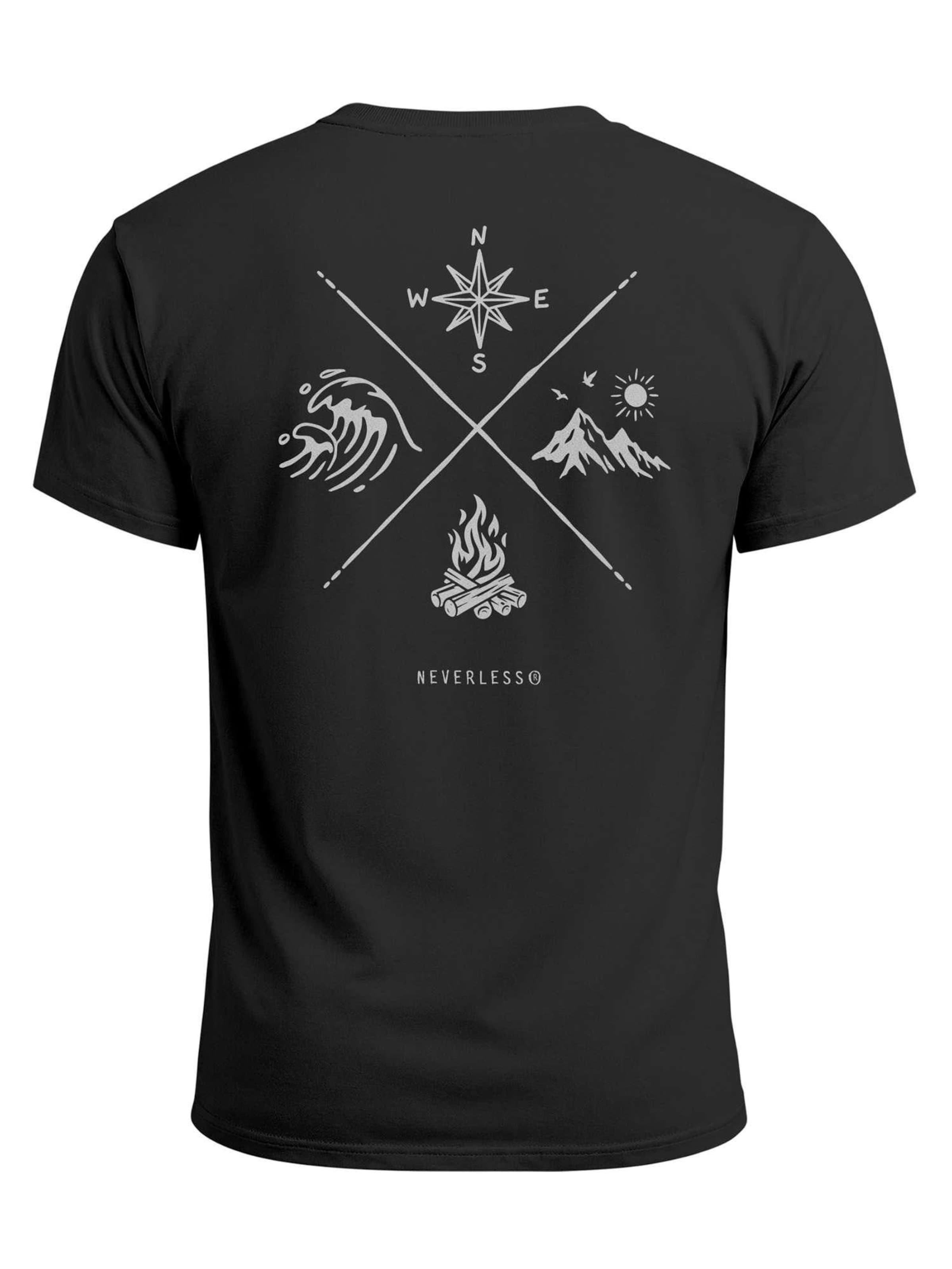 Neverless Shirt 'Nature Compass' in Black: front