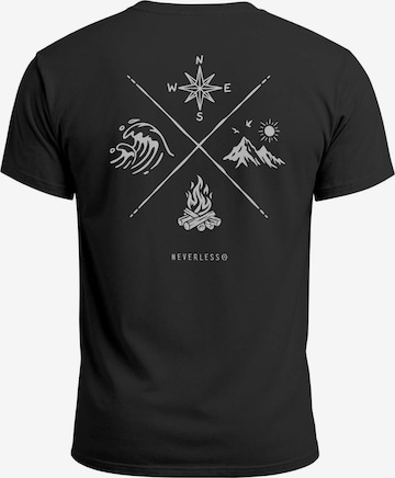Neverless Shirt 'Nature Compass' in Black: front
