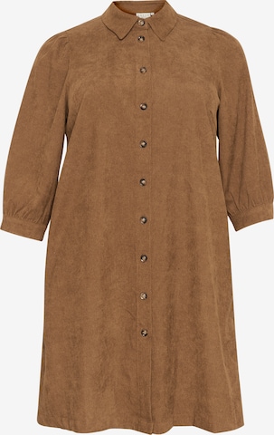 KAFFE CURVE Shirt dress 'Verana' in Brown: front