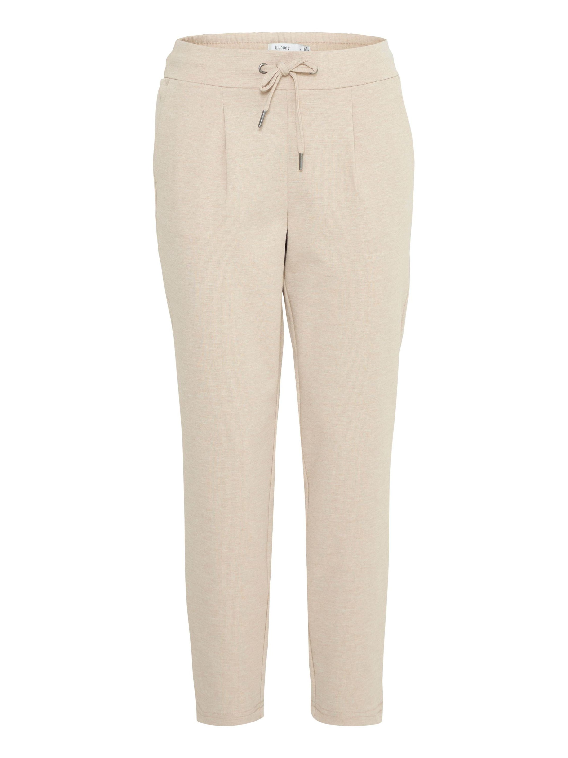 b.young Liibuv Voltidega püksid 'Rizetta', värv beež: eest vaates